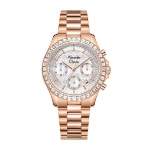 Alexandre Christie AC 6696 Rosegold White Steel Lady MCFRGSL